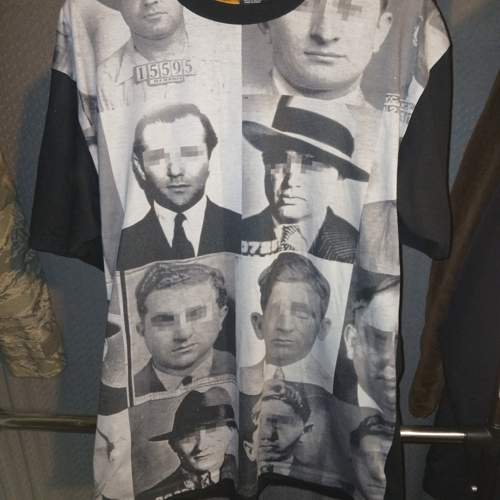 RARE Crooks & Castles Graphic Tee Criminals Mugshots Murders Streetwear